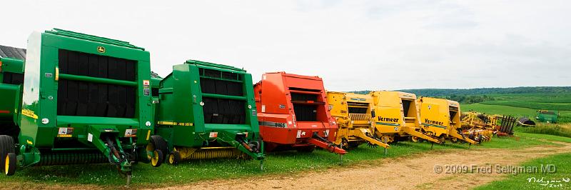 20080718_094023 D3 P 4200x1200.jpg - Farm equipment, John Deere Dealer, north of Dubuque (Route 3).